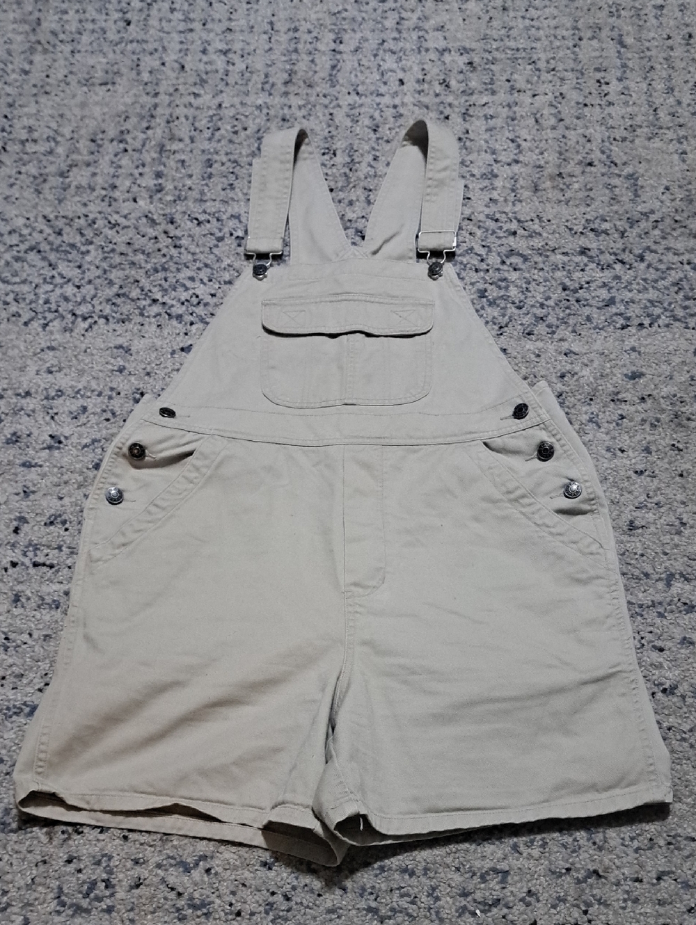 Women's Cream Denim Short Overalls